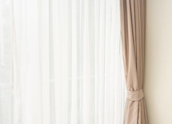 Beautiful window and curtain decoration interior