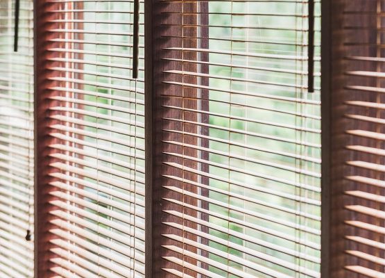 Wooden jalousie closeup. Eco style and concept